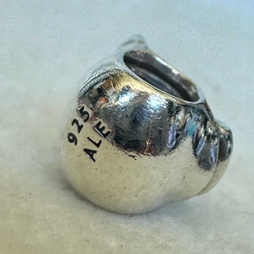 PANDORA Retired Smiling Pig Charm Sterling Silver Signed 925 ALE 790214 - Picture 3 of 4